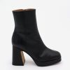 ANGEL ALARCON Olwen - Leather Booties With Block Heel And Platform | Autumn - Winter - Aw